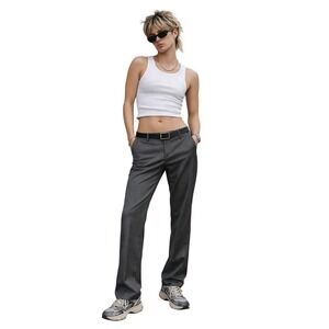 LOVE MOSCHINO Y2K wool blend low rise grey tailored trousers minimalist size 12